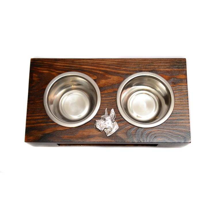 Art-Dog fatál két rozsdamentes acél tállal, 60x30x10 cm, kutyáknak