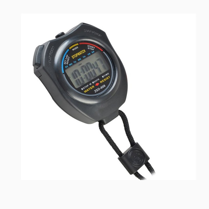 Digitális sport stopperóra, nagyméretű kijelző, multifunkcionális elektronikus stopper sportolóknak, edzőknek, bíróknak, visszaszámláló, vízálló, könnyű, ébresztőóra és dátum, ideális edzéskiegészítő, zsinórral