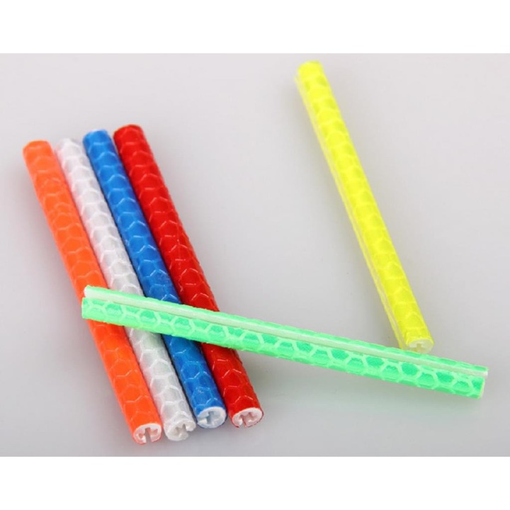 Set 72 huse pentru spite Enforose, reflectorizante, montare usoara, multicolor