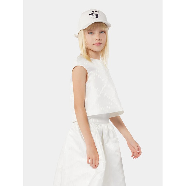 Bluza fete, Karl Lagerfeld Kids, Poliester, Bej, Bej