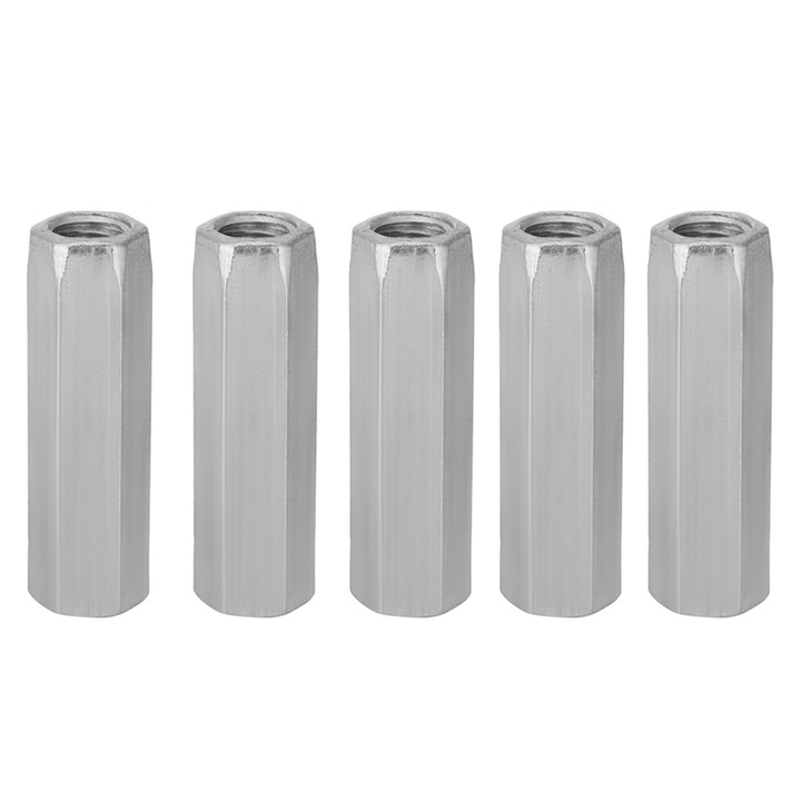 Set 5 piulite hexagonale HERUSI otel zincat M10x40/50