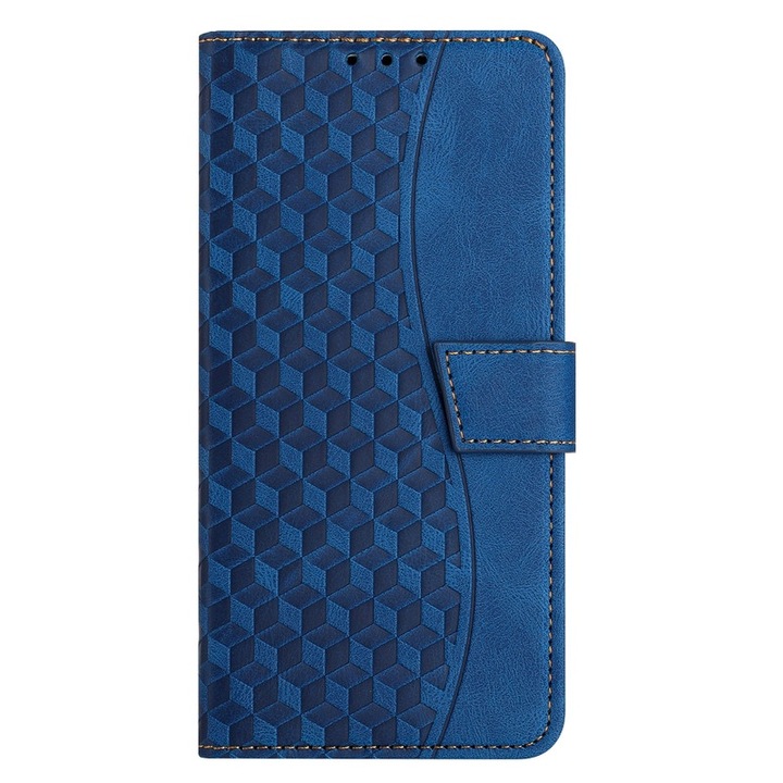 Husa protectie telefon, MIGREEN, Pentru iPhone 15 husa tip portofel, clapeta din piele, rezistenta la zgarieturi si socuri cu inchidere magnetica, Albastru