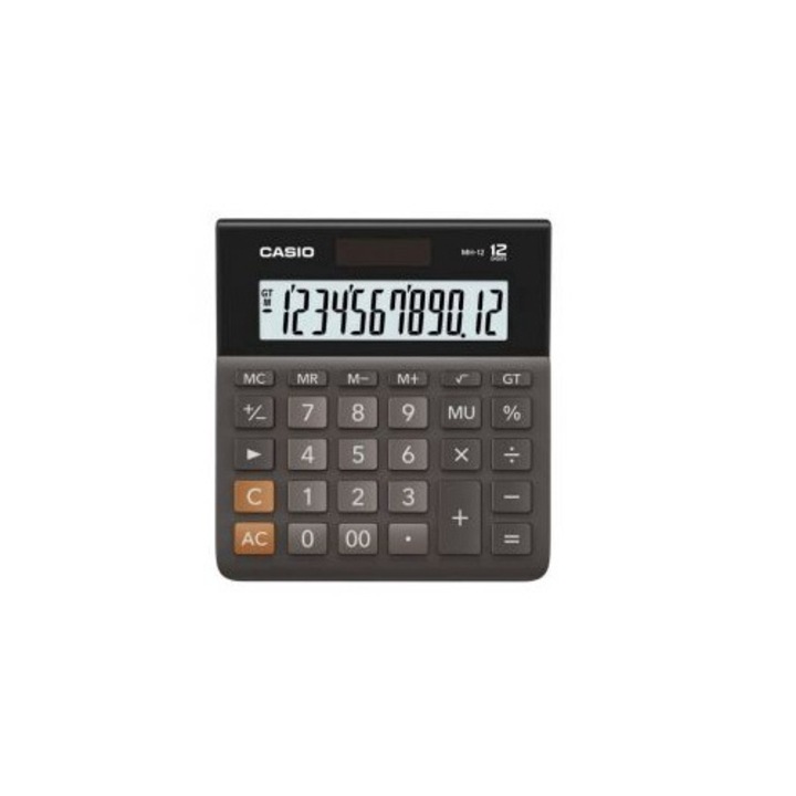 Калкулатор Casio MH-12 BK настолен, 12 dgt, 13.7 х12.7 х 2.8 см, черен