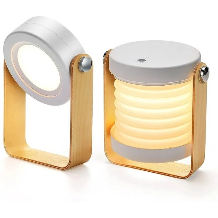 Lampa LED portabila, alba, dimabila, 142x37x194mm, pentru interior si exterior