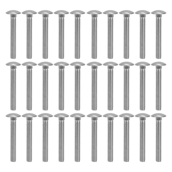 30 buc. suruburi M8x1,25 suruburi cu cap patrat A2 din otel inoxidabil, suruburi cu filet grosier DIN603