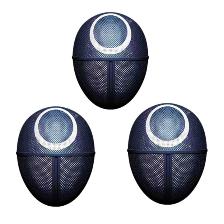 Три карнавални маски, Игра с калмари, Кръгъл мотив, Черни