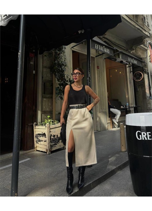 Fusta Creion Crepeu pe Picior, Gri