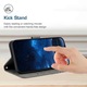 Husa protectie telefon, MIGREEN, Pentru iPhone 16 Pro Max husa flip phone, piele PU, portofel incorporat finisaj premium, Gri