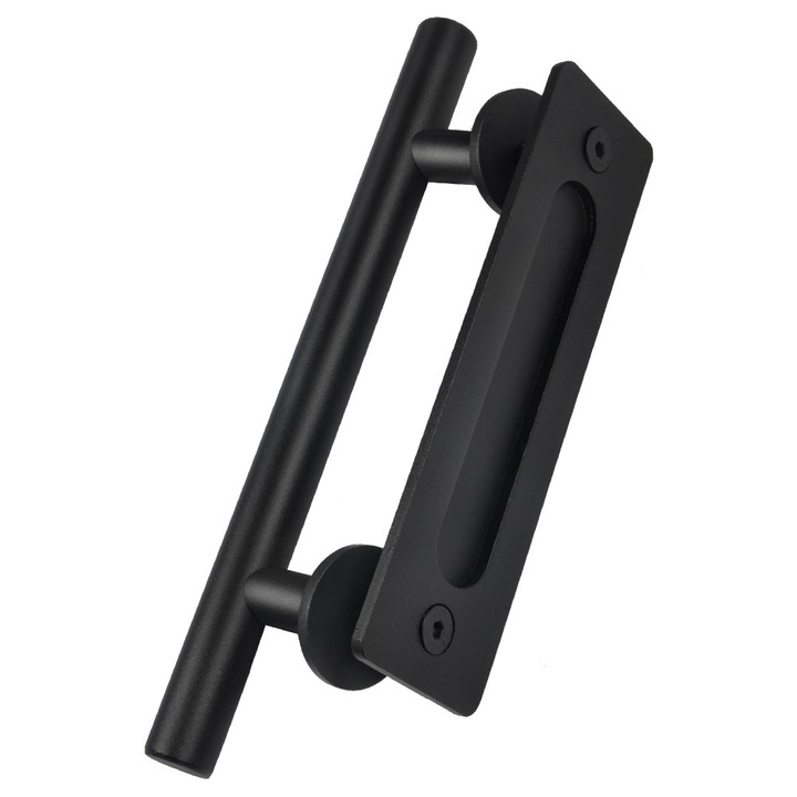 Maner usa tip barn, Enforose, antichizat, otel inoxidabil, negru, set 1kg