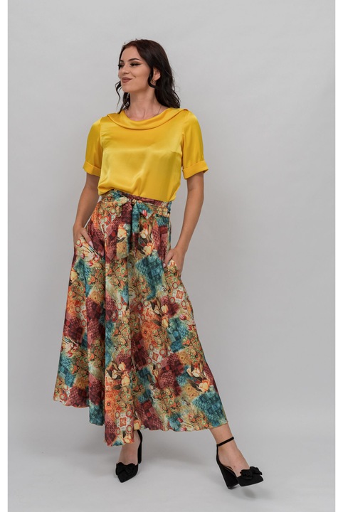 Fusta Multicolor cu Imprimeu Divers Aura, Multicolor