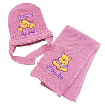 Set caciula si fular, Disney Winnie The Pooh, Mov, 44 cm Set caciula si fular, Disney Winnie The Pooh, Mov, 44 cm