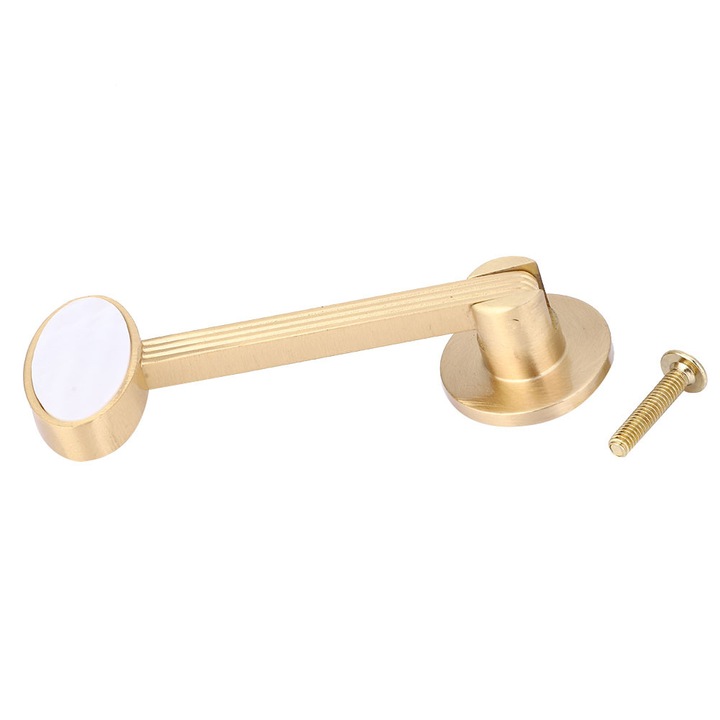 Manere ovale solide din alama si scoica naturala, set 1 maner, 1 surub, 90x31x23mm, multicolor