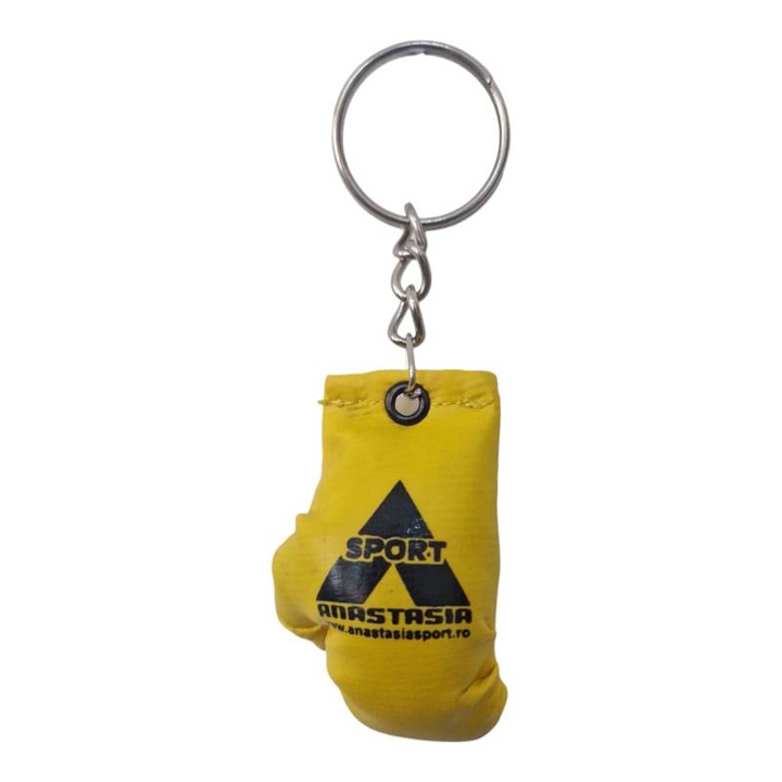 Breloc chei manusa box Anastasia Sport, culoare galbena
