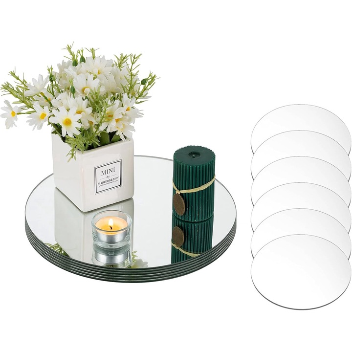 Set 12 discuri de sticla, Nuptio, 30 cm, potrivite pentru evenimente speciale