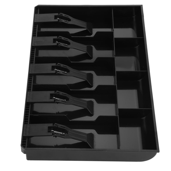 Tava pentru bani cu 5 compartimente, neagra, 40.5x24.5x3.5cm