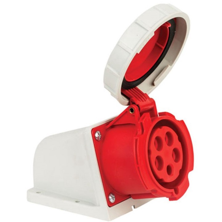 Priza trifazica aplicata 5 poli 32A 3P+N+E 6h CEE 380V IP67