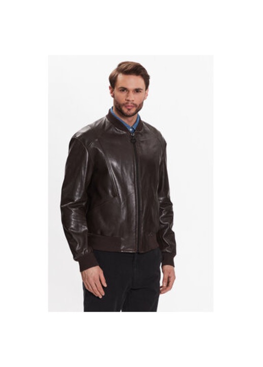 Мъжко яке, Trussardi, 302727544, Кожено, 48, Кафяв