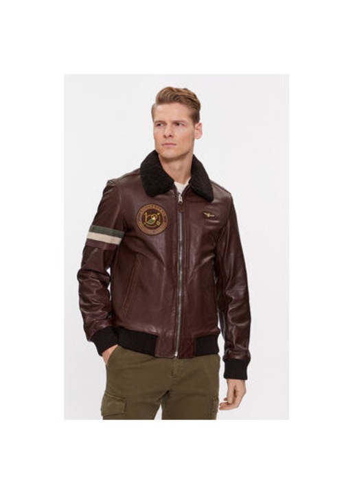 Geaca Barbati, Aeronautica Militare, 303312732, Piele, 56, Maro