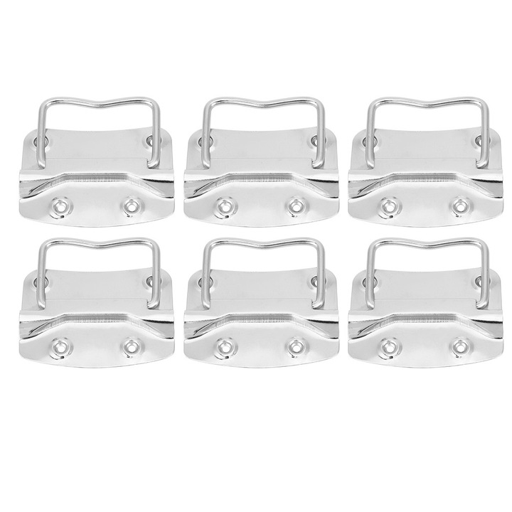 Pachet de 6 buc. Maner de ridicare cu inel pentru piept, tragere dulap, fier nichelat