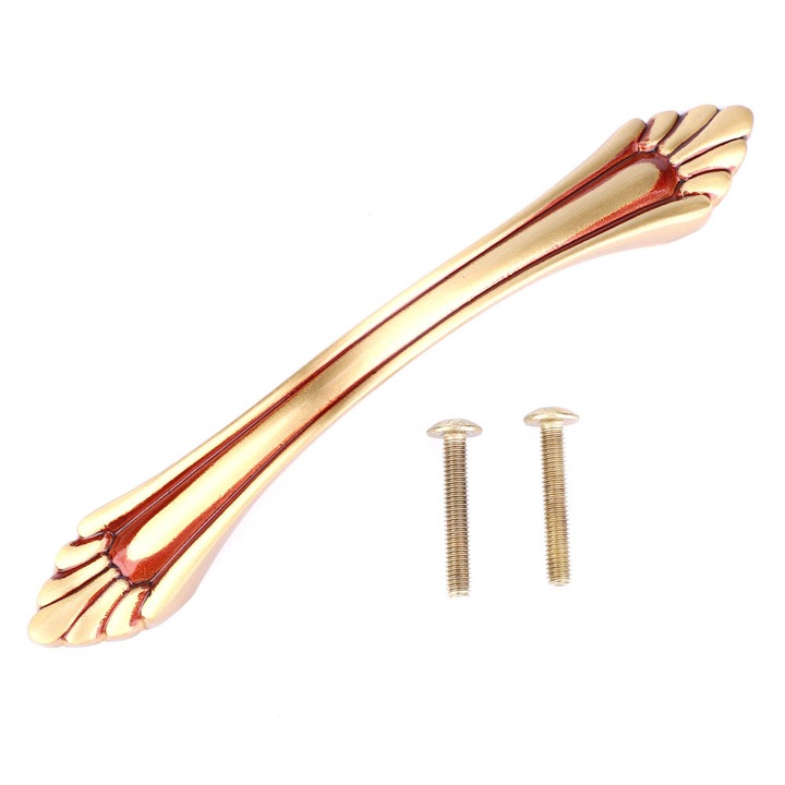 Медна дръжка за врата, Enforose, розово злато, 140x20.5x23.3мм, комплект 1 дръжка + 2 винта