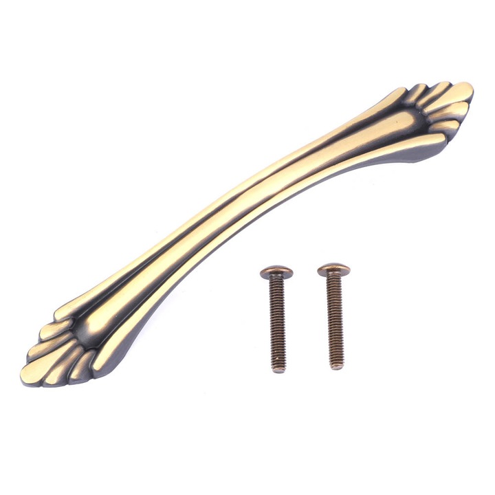 Дръжка за врата, Enforose, месинг, розово злато, 140x20.5x23.3мм, комплект 1 дръжка + 2 винта