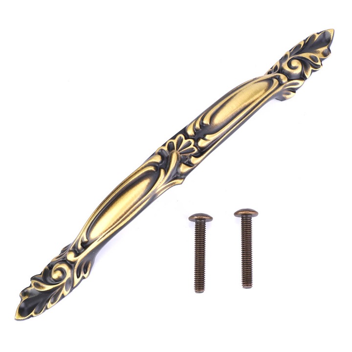 Дръжка за чекмедже Enforose, месинг, розово злато, 150x15x22мм, комплект 1 дръжка + 2 винта