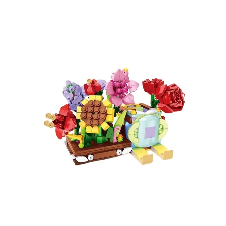 Set de constructie Flowers, tema floare, multicolor, 752 piese