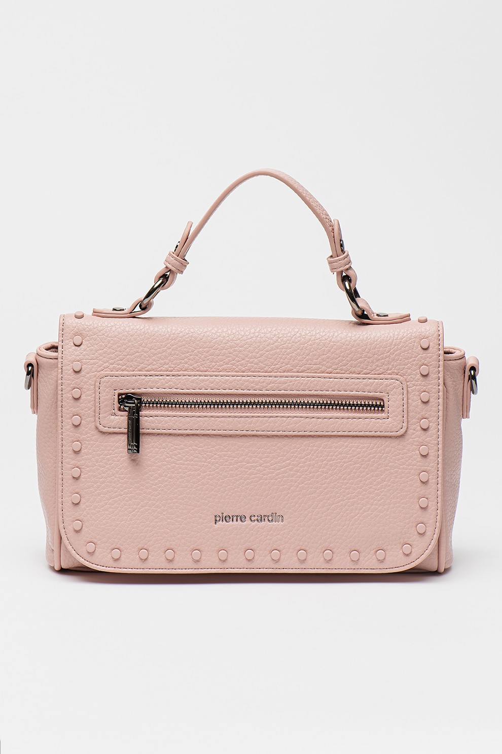 Pierre Cardin, Geanta crossbody de piele ecologica cu logo, Roz