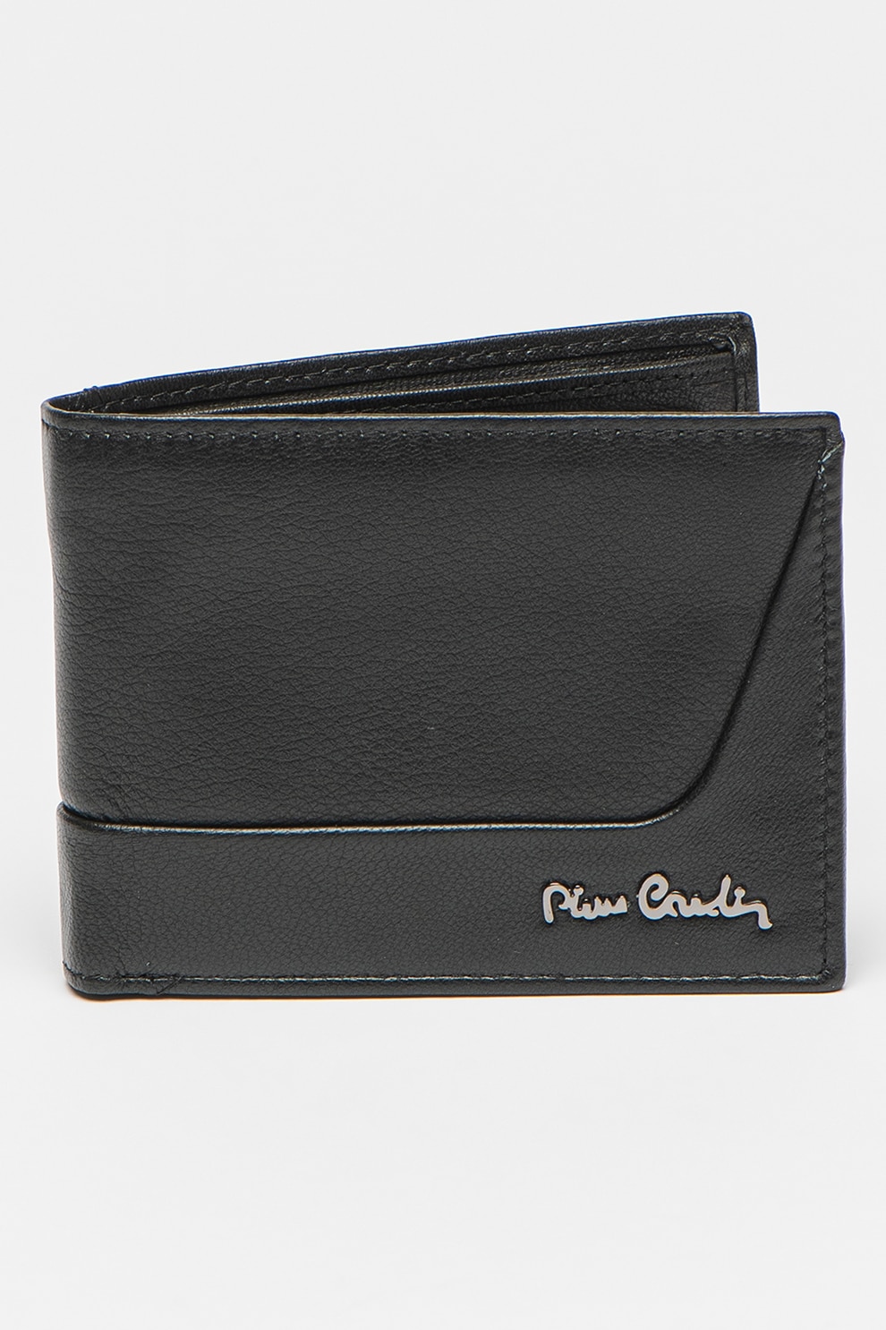 Pierre Cardin, Portofel de piele cu logo, Negru