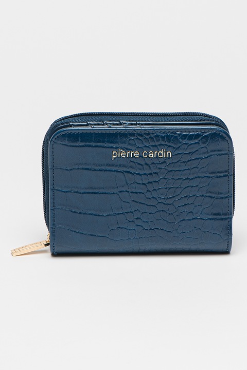 Pierre Cardin, Портмоне с шагрен и лого, Тъмносин