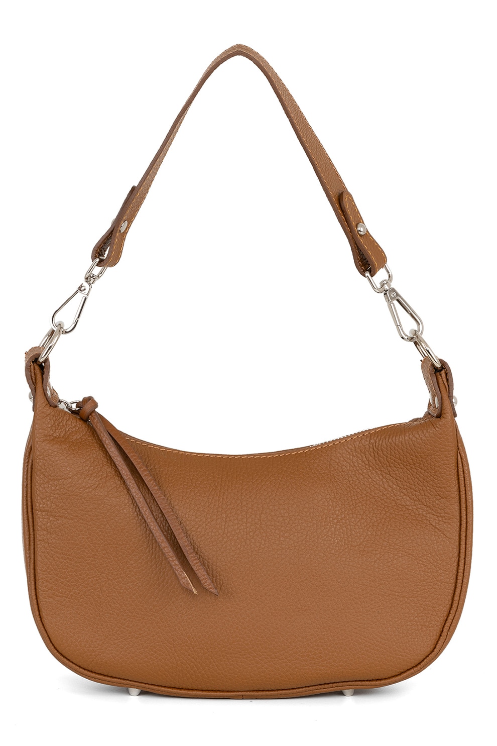 Lia Biassoni, Geanta din piele cu bareta de umar si accesoriu logo