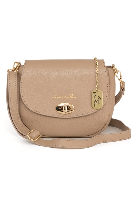 Anna Morellini, Geanta crossbody din piele cu clapa, Camel