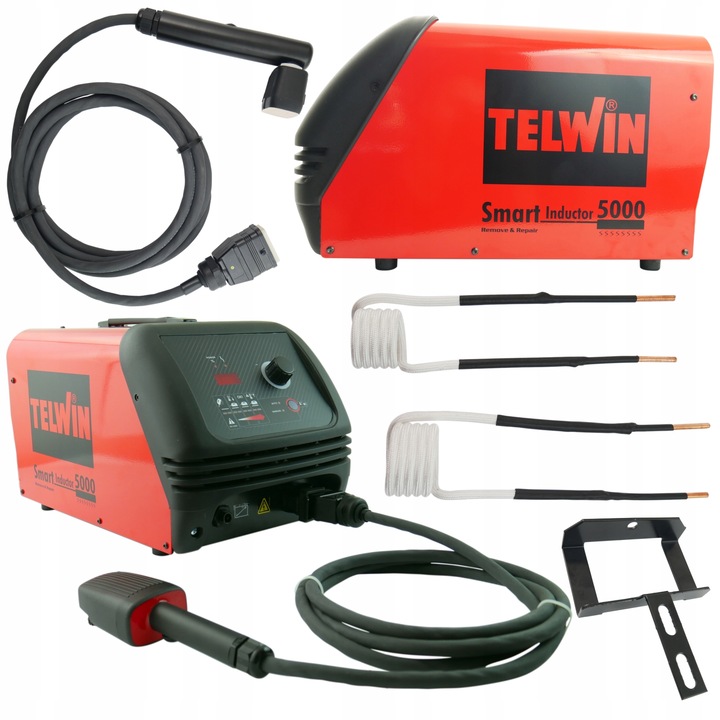 Incalzitor Inductiv, Telwin, SMart Inductor 5000, Rosu, 230 V, Putere 2.3 Kva, greutate 7.3 kg, Set, 2 Bobine, Wonder Pen Ii, maner De Prindere