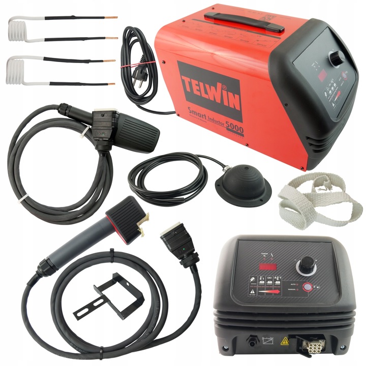 Incalzitor Inductiv, Telwin, SMart Inductor 5000, Electric, Rosu, Putere 2.3 Kva, Set, 1xIncalzitor, 1xmaner Pentru Bobine, 1xCutit Pentru Suruburi, 1xCoMutator Pedala, 2xBobine, 1xSuport De montare