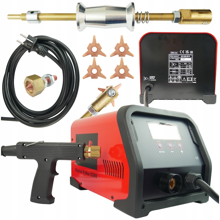 Masina De Sudura Punctiforma, Telwin, Digital Puller 5500, Sudare Prin Rezistenta, Electric, 230 V, Curent Maxim 3800 A, Culoare Rosie, Set Cu Pistol Si Accesorii