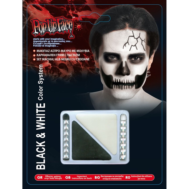 Krémes arc- és testfesték fehér - fekete