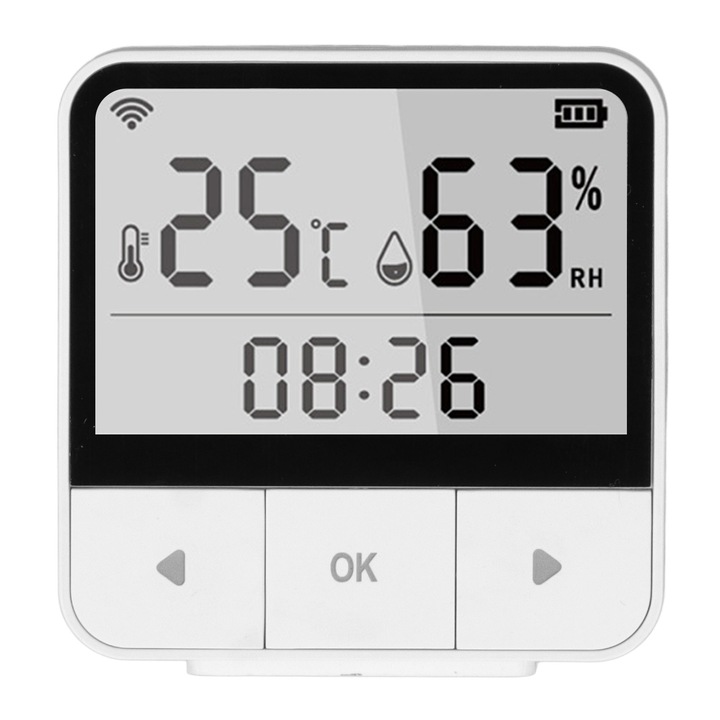Higrometru Senzor Termometru Enforose, WIFI, digital, alb, set 1 buc