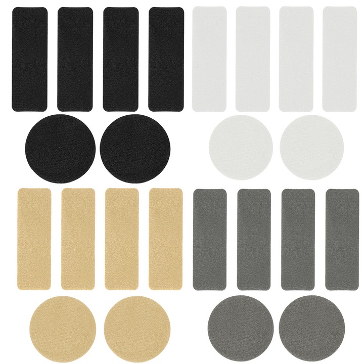 Set 24 petice repararea autoadezive, ZGGZERG, Petice pentru gaura pantofilor, Suport autoadeziv, Remediere rapida, Rezistent la uzura, Respirabil, Usoare si confortabile, Patrat/Rotund, Pentru pantofilor, 2*6cm/4*4cm, Multicolor