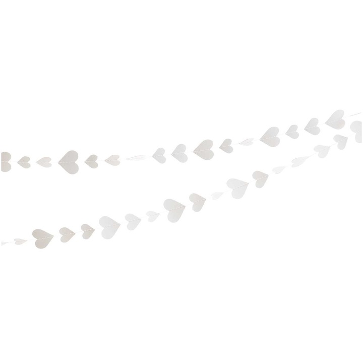 Банер със сърце, Flippy, тип ресни, 4 м, ролка с конец, бяла