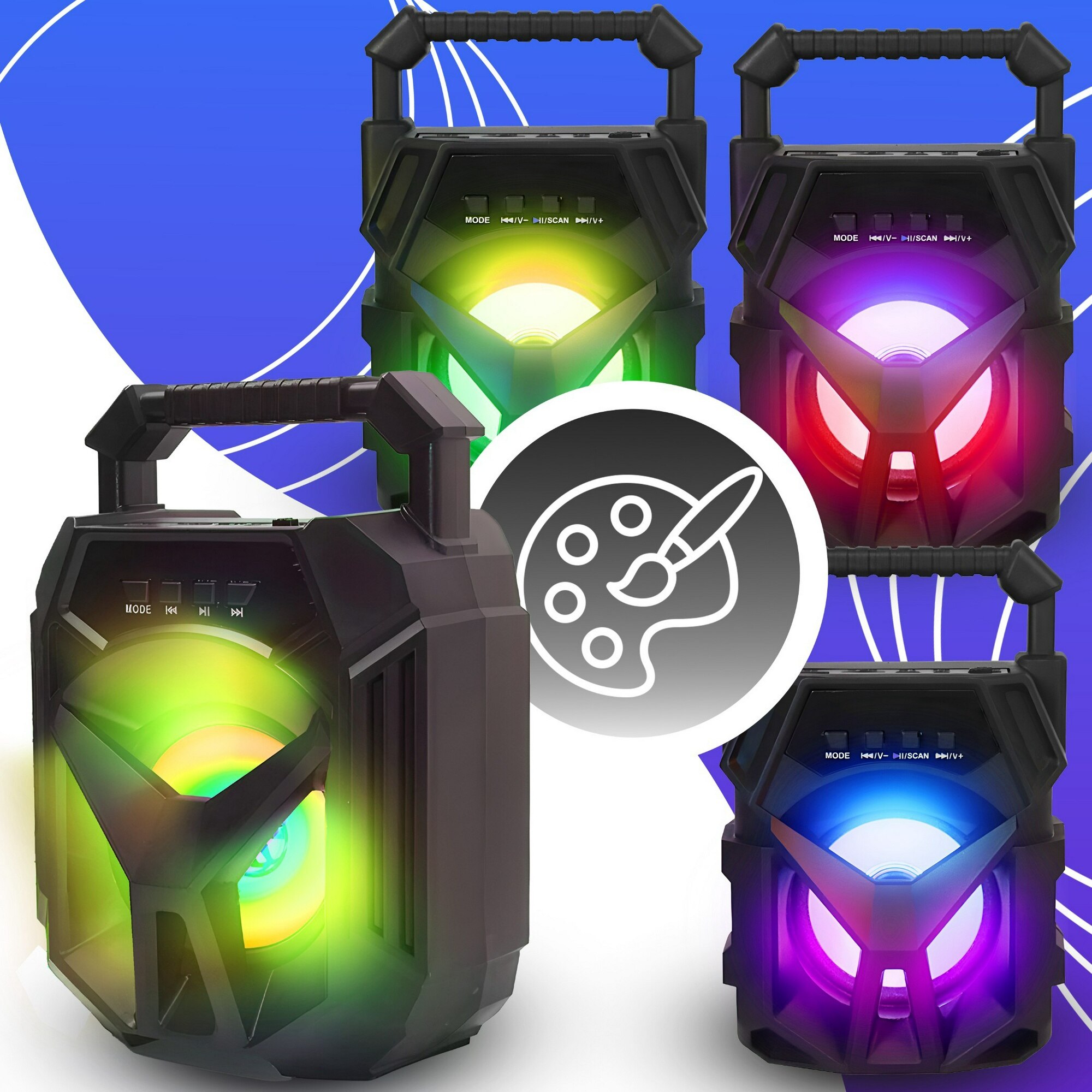 Boxa Portabila Retoo HomeSmart, Boombox, 400W, RGB LED, Cu Baterie ...