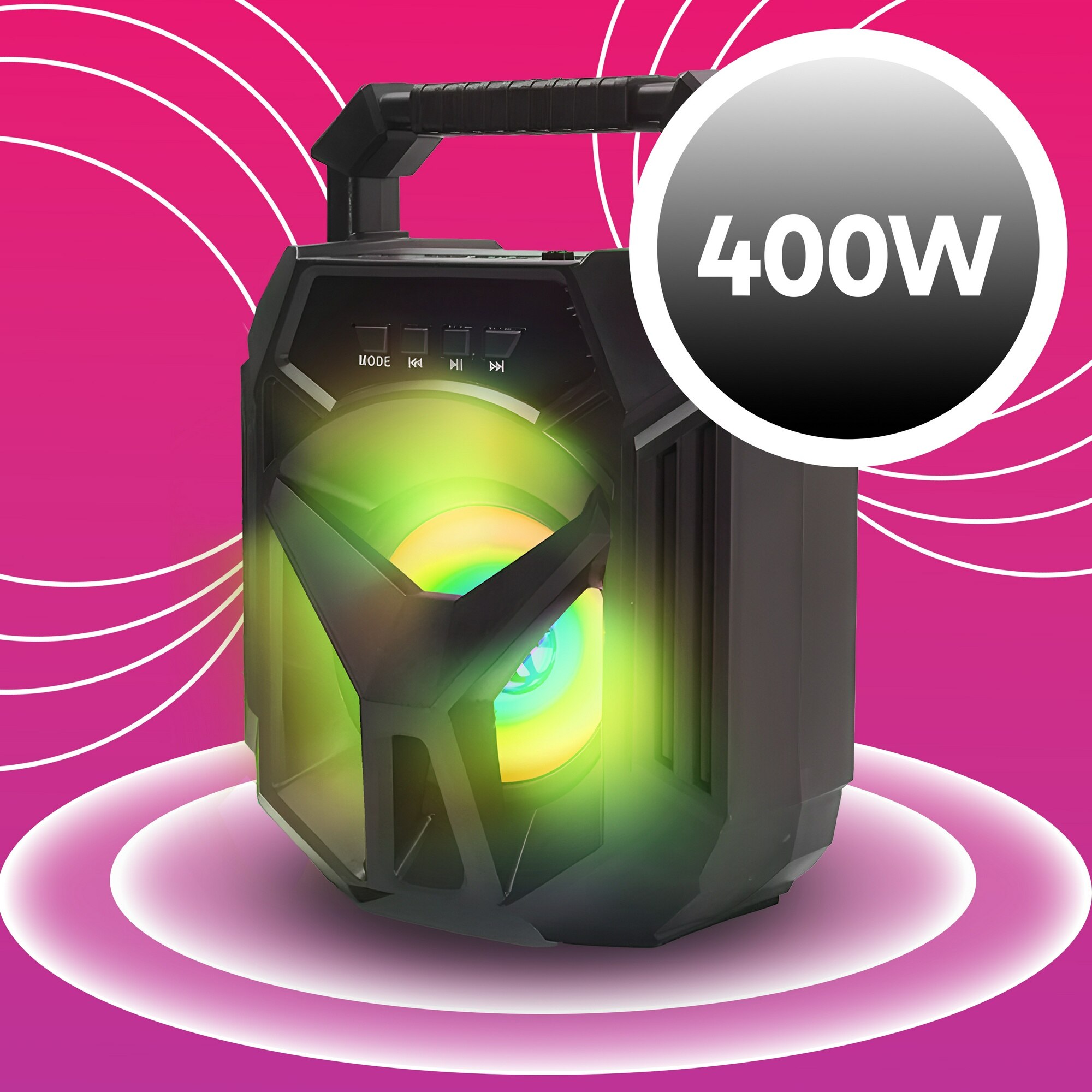Boxa Portabila Retoo HomeSmart, Boombox, 400W, RGB LED, Cu Baterie ...