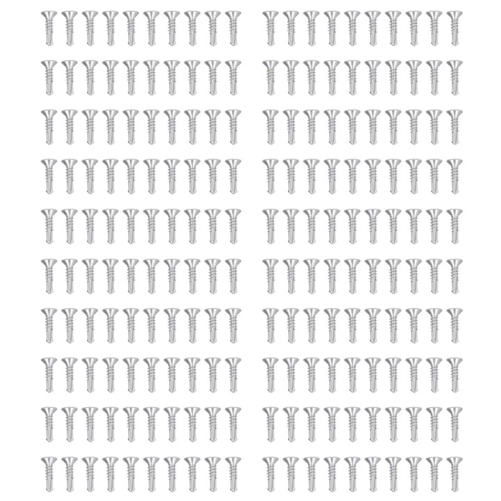 200 buc. surub autoforant cu cap cruciat 410 din otel inoxidabil, lungime nominala 19 mm