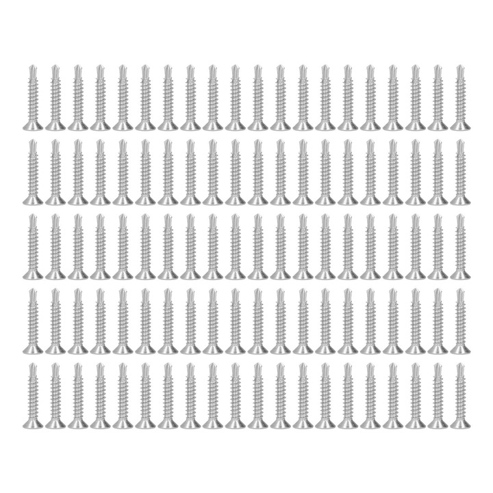 200 buc. surub autoforant, cu cap crucisat, otel inoxidabil 410, lungime nominala 25 mm