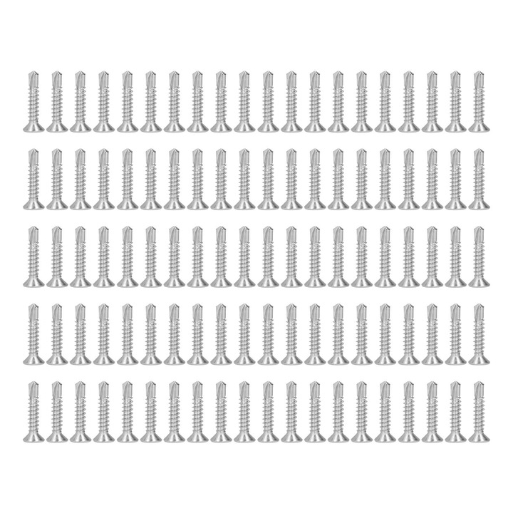 200 buc. surub autoforant, cu cap crucisat, otel inoxidabil 410, lungime nominala 25 mm
