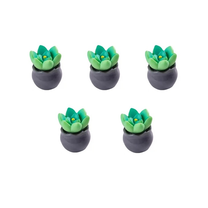 Set 5 Ornamente Miniaturale pentru Peisaj, Plante Mini, Accesorii DIY, Ornamente din Rasina, Decoratiuni pentru Gradina