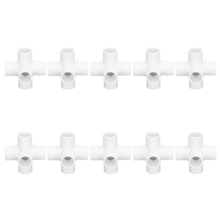 10 db PVC csőcsatlakozó készlet, Enforose, 6 utas, 25mm belső átmérő, különféle szerkezetekhez
