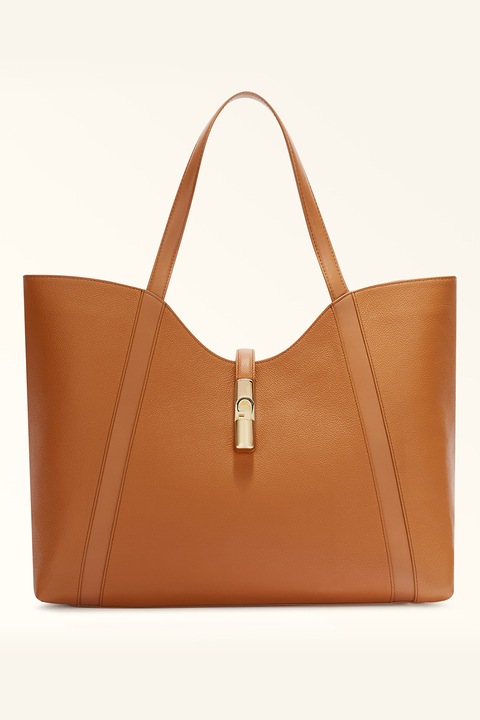 Furla, Кожена чанта за рамо Goccia, Коняк кафяв