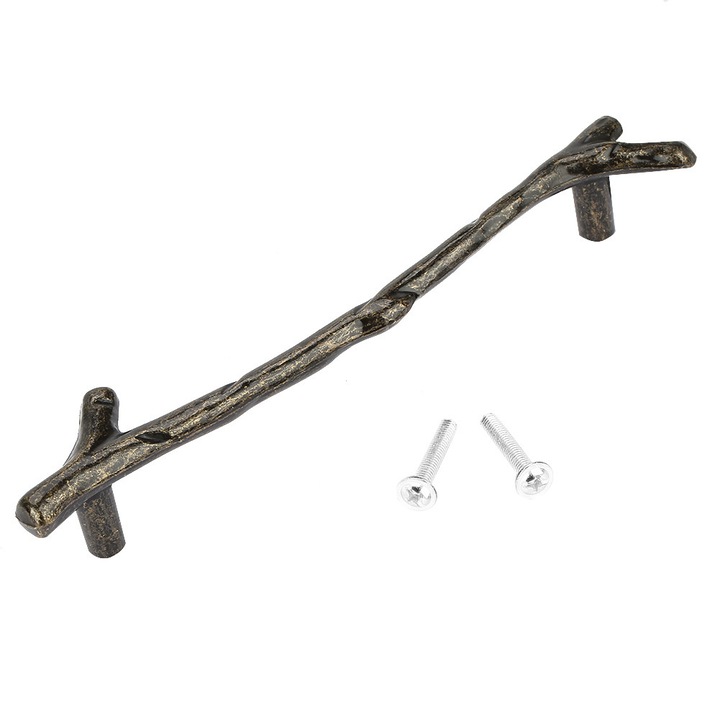 Maner din aliaj de zinc, Enforose, forma de ramura, argintiu, 68mm/122mm/162mm, set