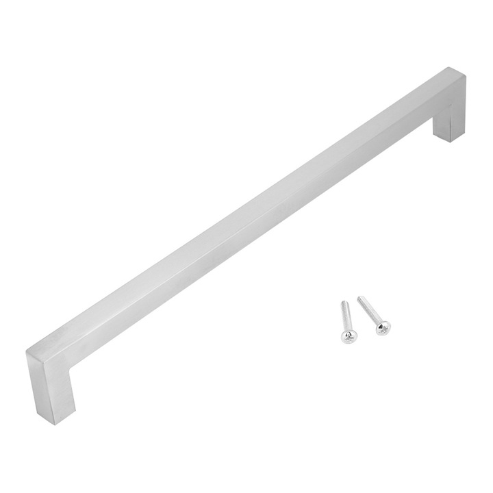 Maner dulap din inox 304, argintiu, 12mm, set de 288mm