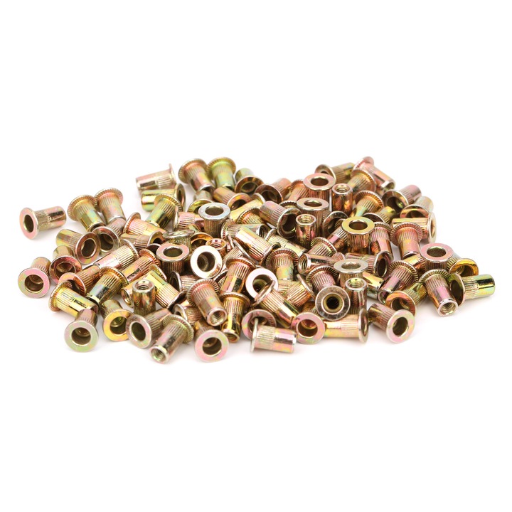 Set 200 bucati piulite filetate M3 zincate HERUSI, rezistente, durabile
